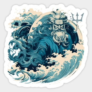 Poseidon Greek God of the Sea. Poseidon art Sticker